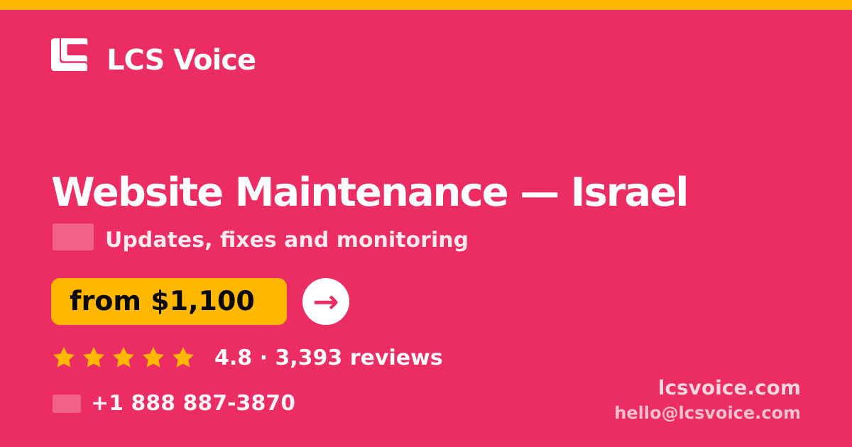 Website Maintenance in Haifa — from $750/mo, rated 4.9/5 by 1775 clients. LCS Voice.