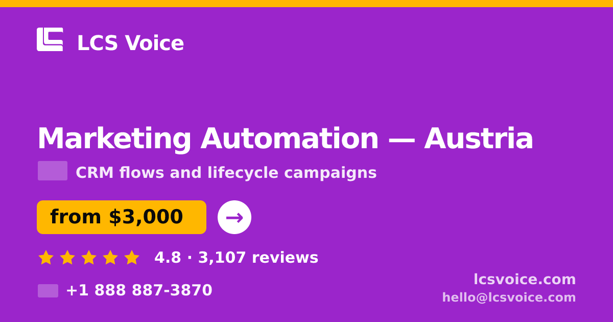 Marketing Automation in Linz — from $3,300/mo, rated 4.5/5 by 1279 clients. LCS Voice.