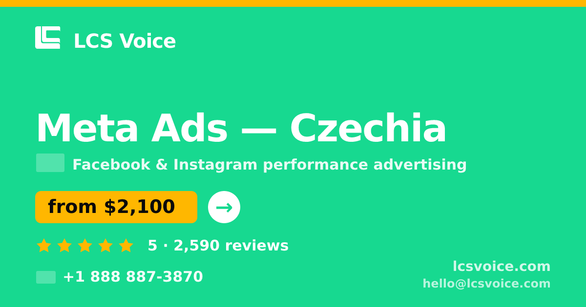 Meta Ads in Czechia — from $2,100/mo, rated 5/5 by 2590 clients. LCS Voice.