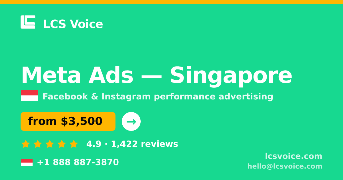 Meta Ads in Singapore — from $3,500/mo, rated 4.9/5 by 1422 clients. LCS Voice.