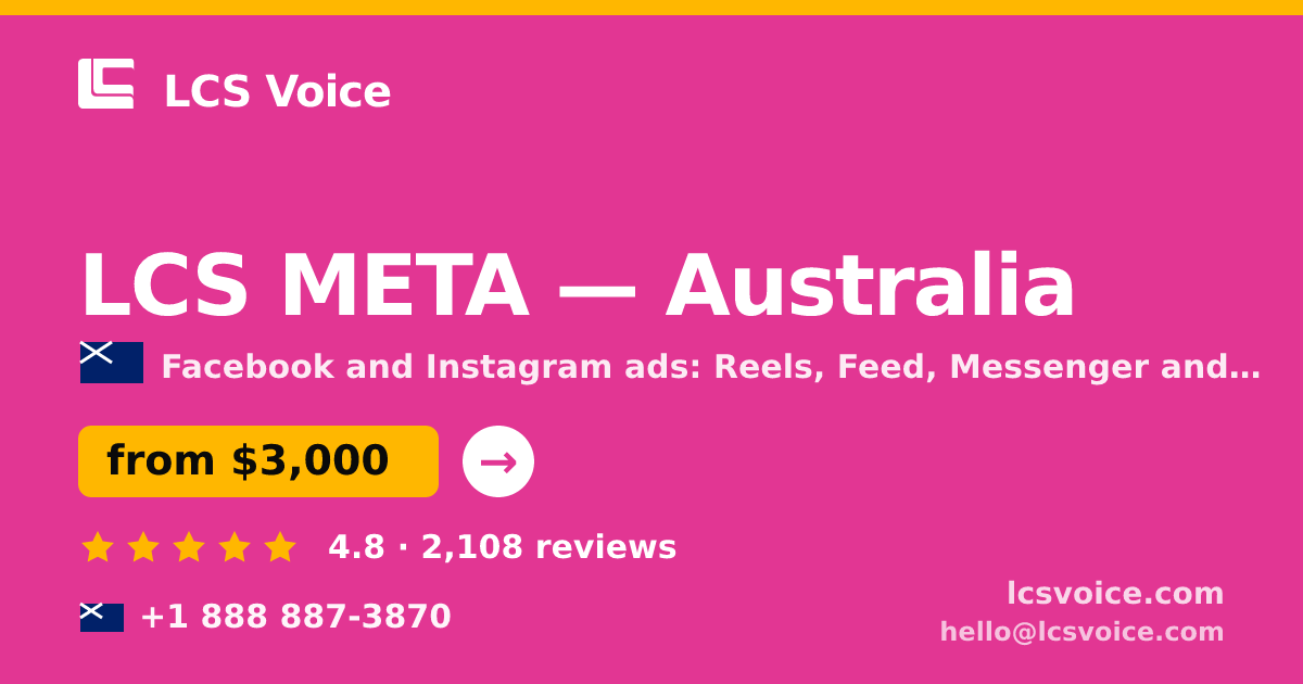 LCS META in Australia — from $3,000/mo, rated 4.8/5 by 2108 clients. LCS Voice.
