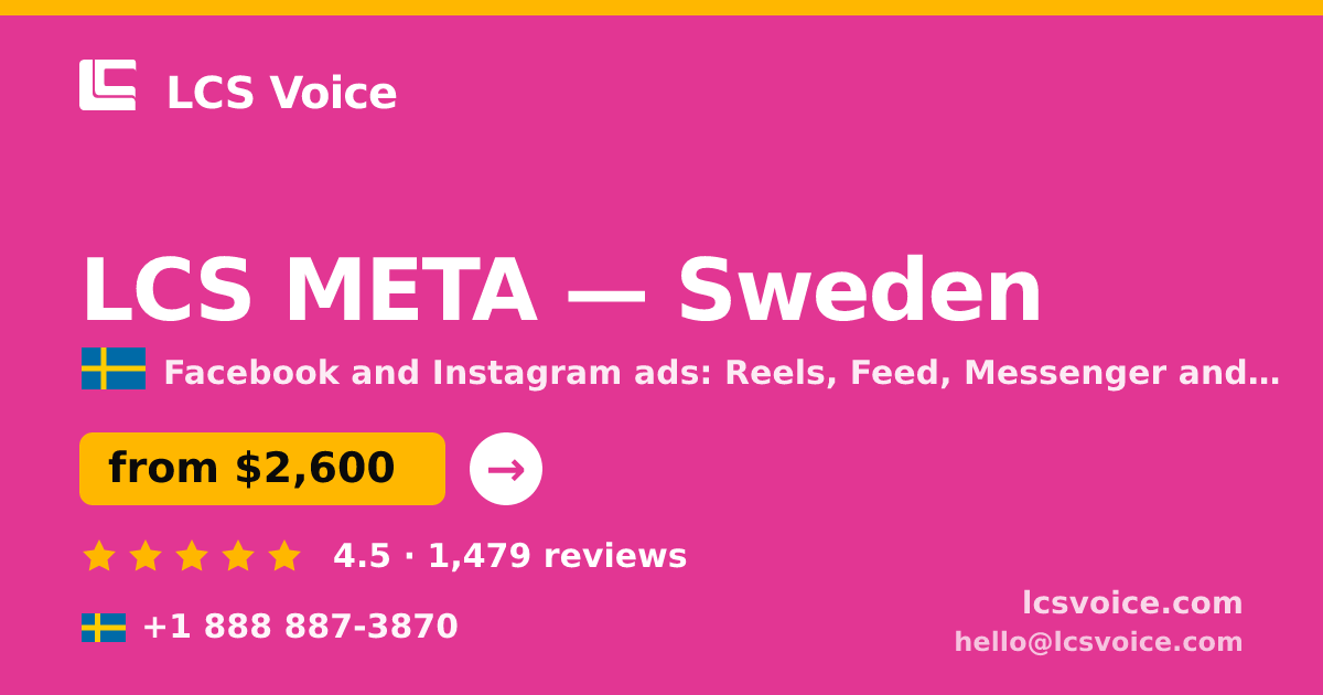 LCS META in Malmö — from $3,100/mo, rated 4.9/5 by 2634 clients. LCS Voice.