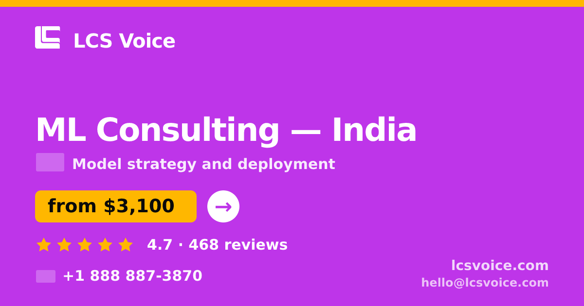 ML Consulting in Chennai — from $1,700, rated 4.6/5 by 3037 clients. LCS Voice.