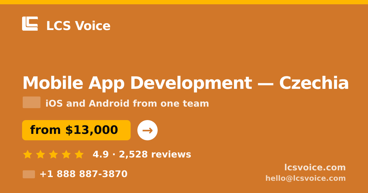 Mobile App Development in Czechia — from $13,000, rated 4.9/5 by 2528 clients. LCS Voice.