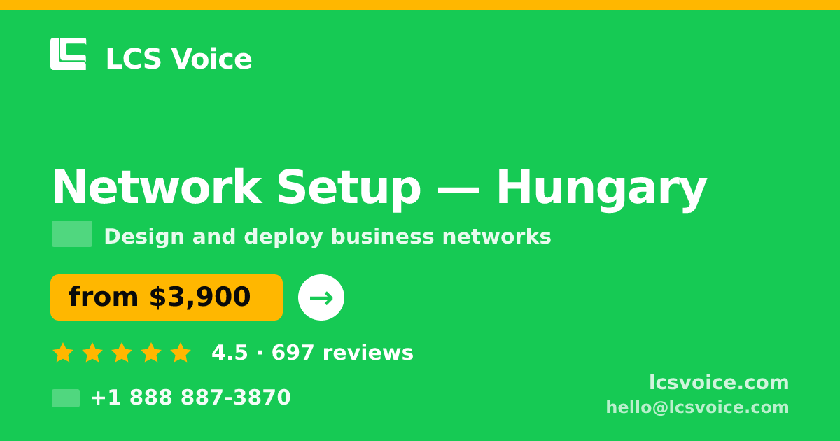 Network Setup in Hungary — from $3,900, rated 4.5/5 by 697 clients. LCS Voice.