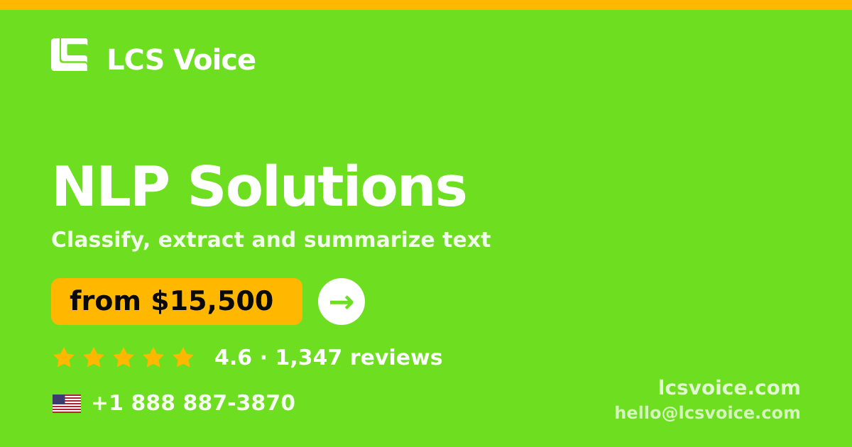 NLP Solutions in the USA — from $15,500, rated 4.6/5 by 1347 clients. LCS Voice.