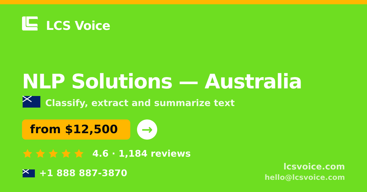 NLP Solutions in Australia — from $12,500, rated 4.6/5 by 1184 clients. LCS Voice.