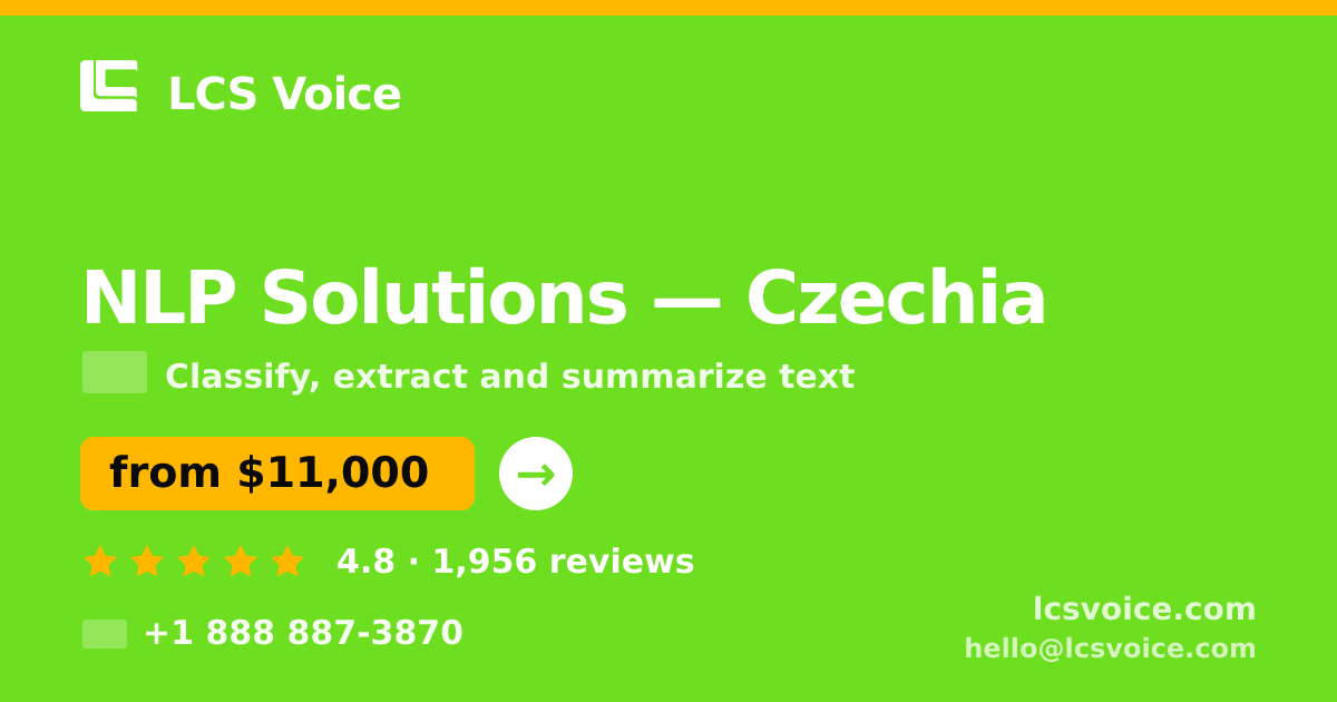 NLP Solutions in Prague — from $7,300, rated 4.9/5 by 1102 clients. LCS Voice.