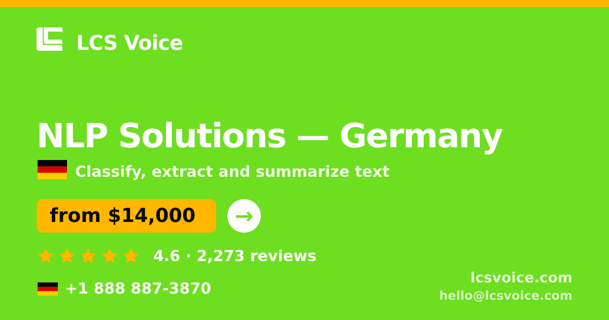 NLP Solutions in Munich — from $18,000, rated 4.6/5 by 3097 clients. LCS Voice.
