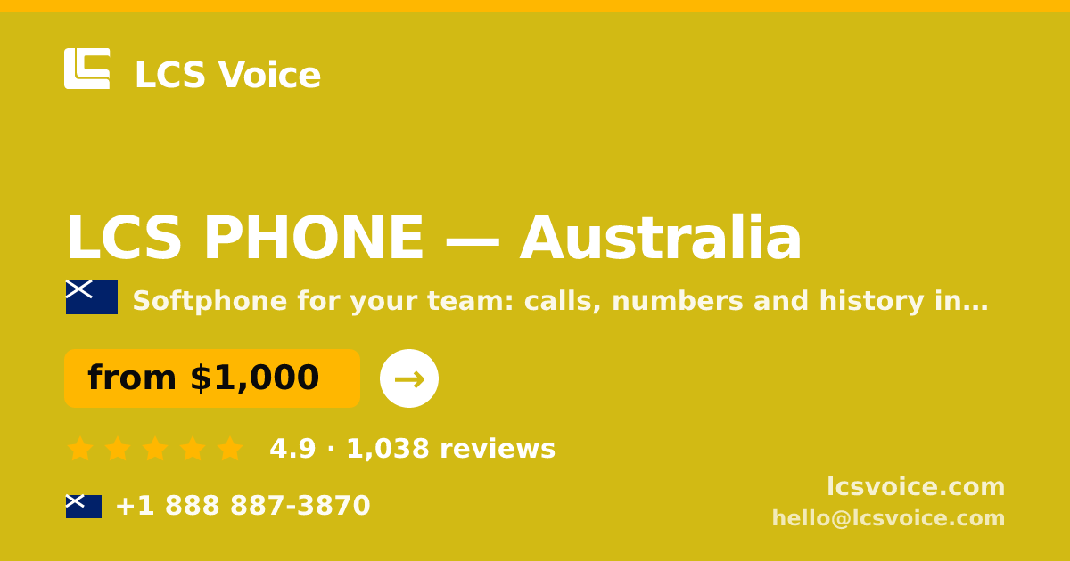 LCS PHONE in Melbourne — from $1,100/mo, rated 5/5 by 417 clients. LCS Voice.