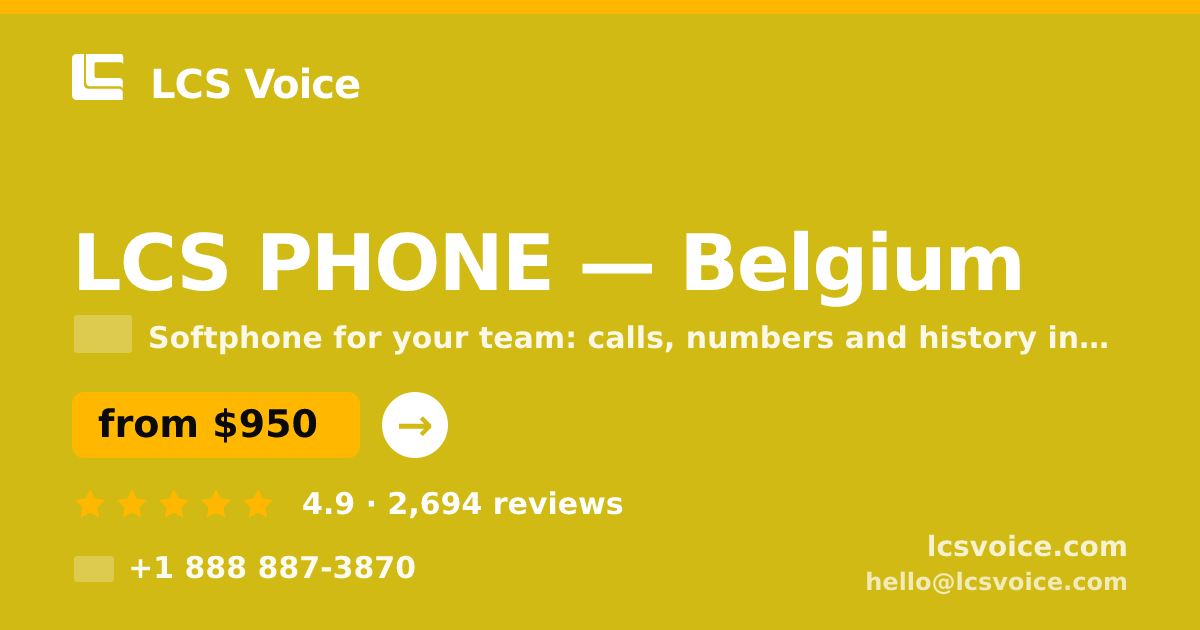 LCS PHONE in Antwerp — from $950/mo, rated 4.5/5 by 2056 clients. LCS Voice.