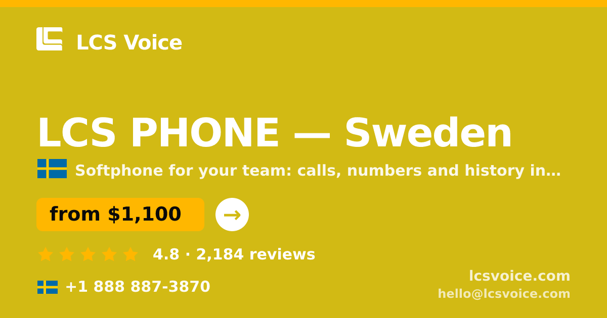 LCS PHONE in Malmö — from $1,000/mo, rated 4.5/5 by 885 clients. LCS Voice.