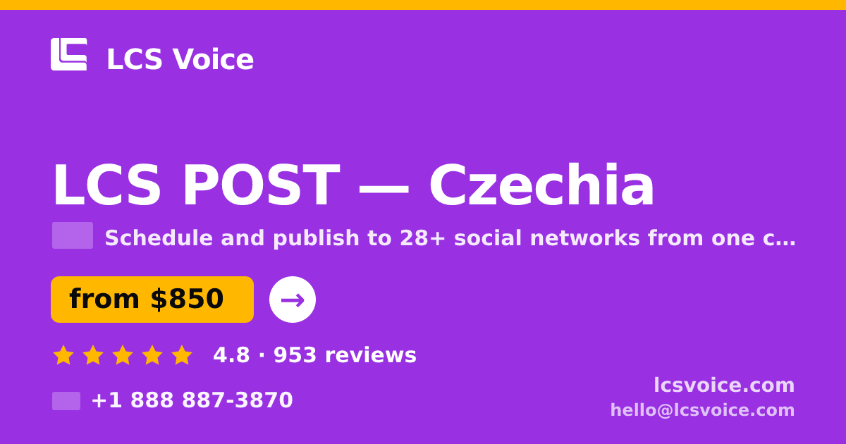 LCS POST in Czechia — from $850/mo, rated 4.8/5 by 953 clients. LCS Voice.