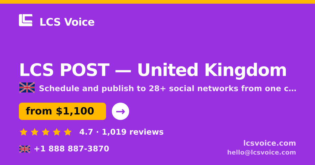 LCS POST in Leeds — from $1,300/mo, rated 4.6/5 by 981 clients. LCS Voice.