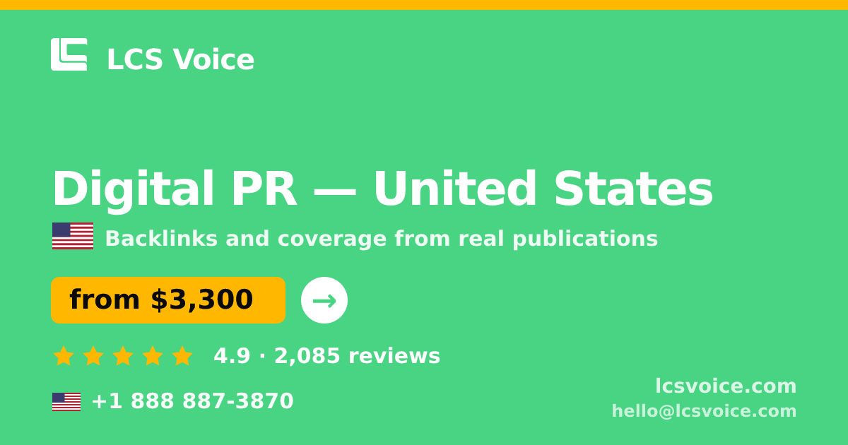 Digital PR in Columbus — from $2,400/mo, rated 4.8/5 by 2298 clients. LCS Voice.