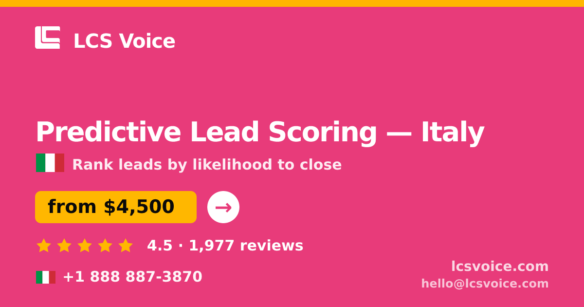 Predictive Lead Scoring in Naples — from $4,300, rated 4.7/5 by 2551 clients. LCS Voice.