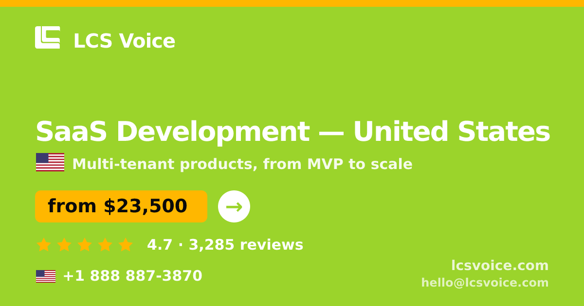 SaaS Development in New York — from $28,000, rated 4.7/5 by 1243 clients. LCS Voice.