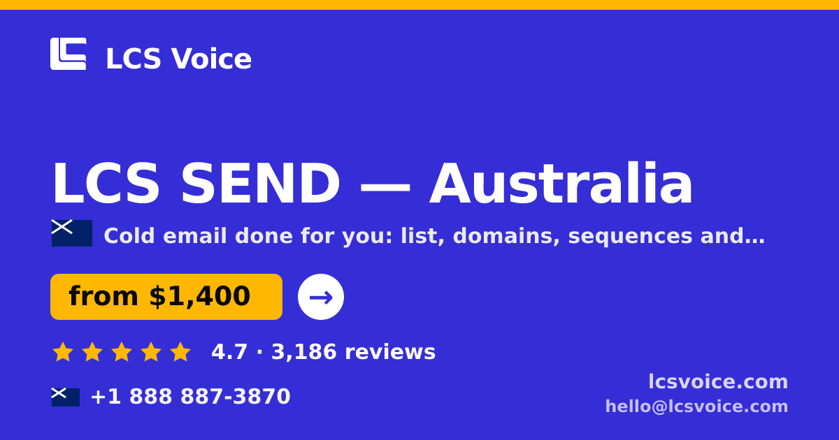 LCS SEND in Australia — from $1,400/mo, rated 4.7/5 by 3186 clients. LCS Voice.