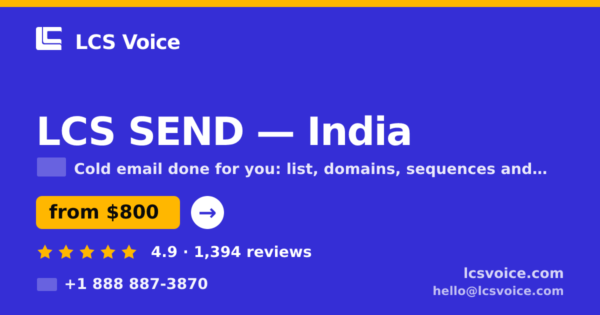 LCS SEND in India — from $800/mo, rated 4.9/5 by 1394 clients. LCS Voice.