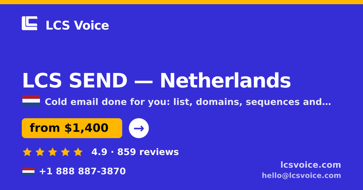 LCS SEND in Rotterdam — from $1,600/mo, rated 4.7/5 by 2082 clients. LCS Voice.
