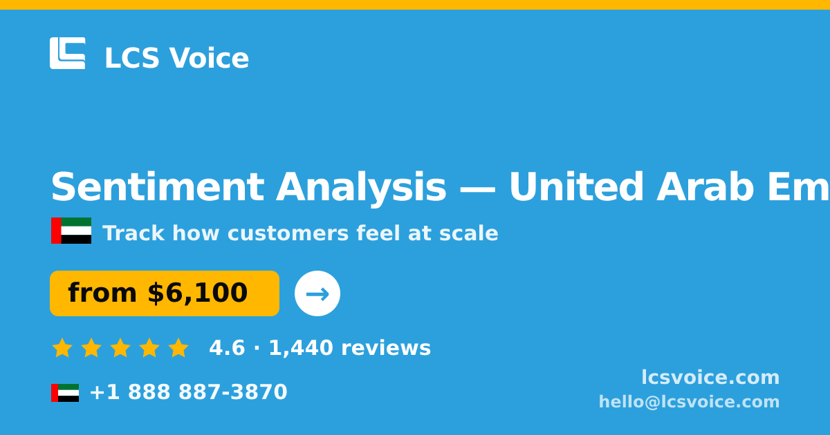 Sentiment Analysis in United Arab Emirates — from $6,100, rated 4.6/5 by 1440 clients. LCS Voice.