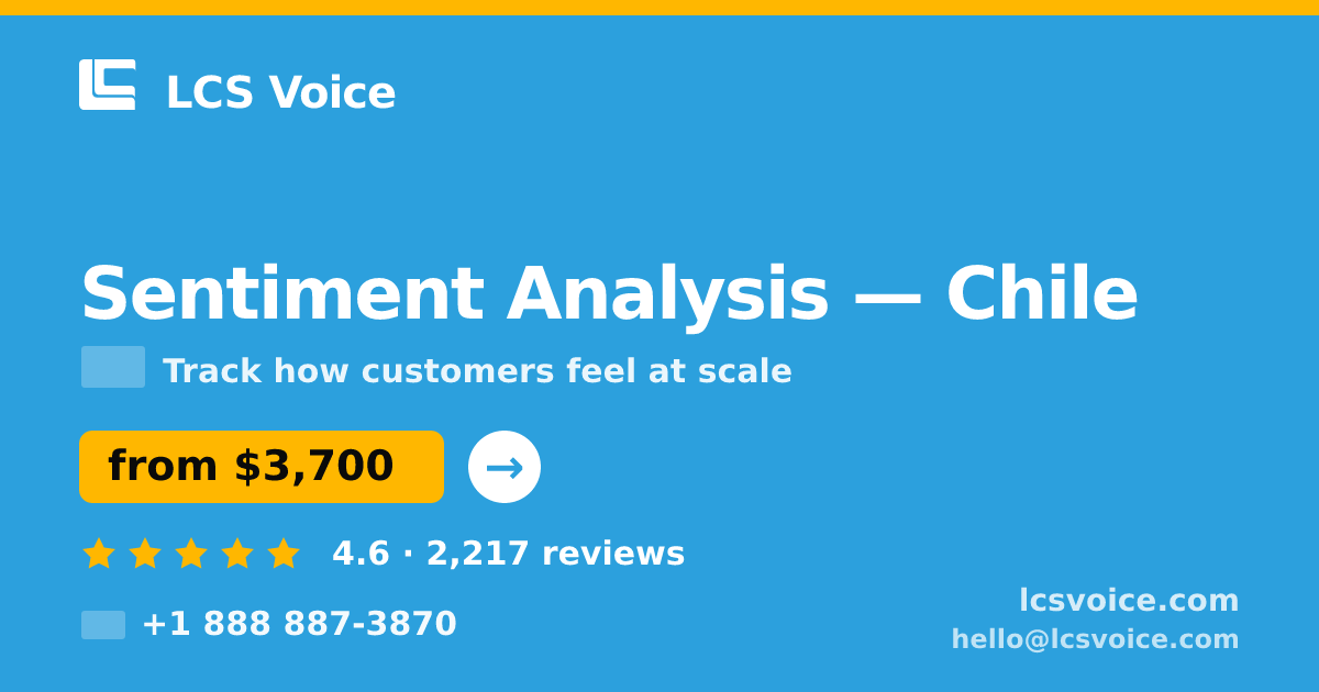 Sentiment Analysis in Chile — from $3,700, rated 4.6/5 by 2217 clients. LCS Voice.
