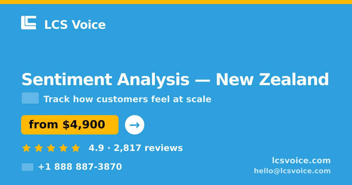 Sentiment Analysis in Christchurch — from $4,600, rated 4.9/5 by 3375 clients. LCS Voice.