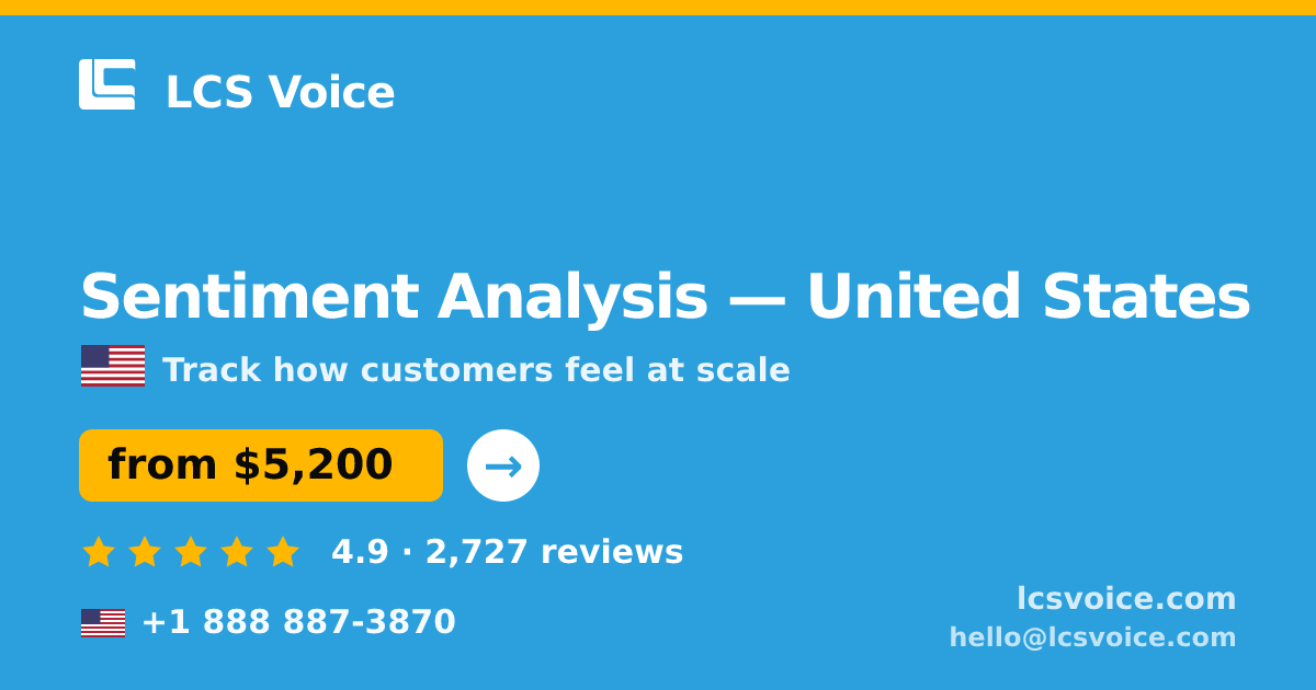 Sentiment Analysis in Detroit — from $4,000, rated 4.6/5 by 1110 clients. LCS Voice.