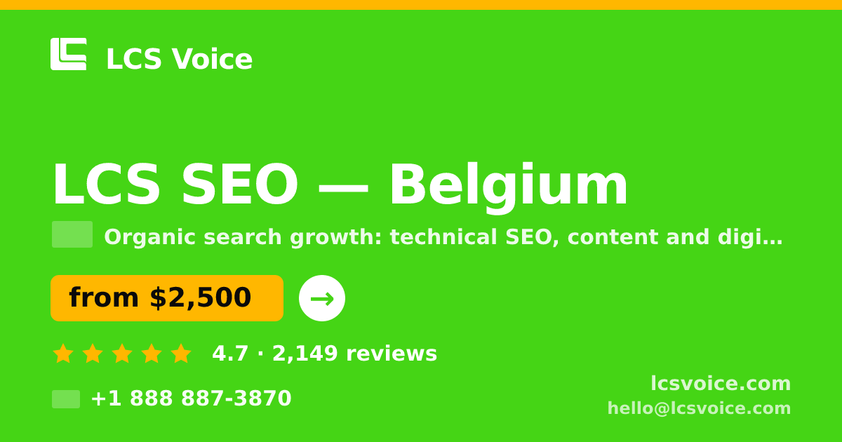 LCS SEO in Ghent — from $2,000/mo, rated 4.6/5 by 3434 clients. LCS Voice.