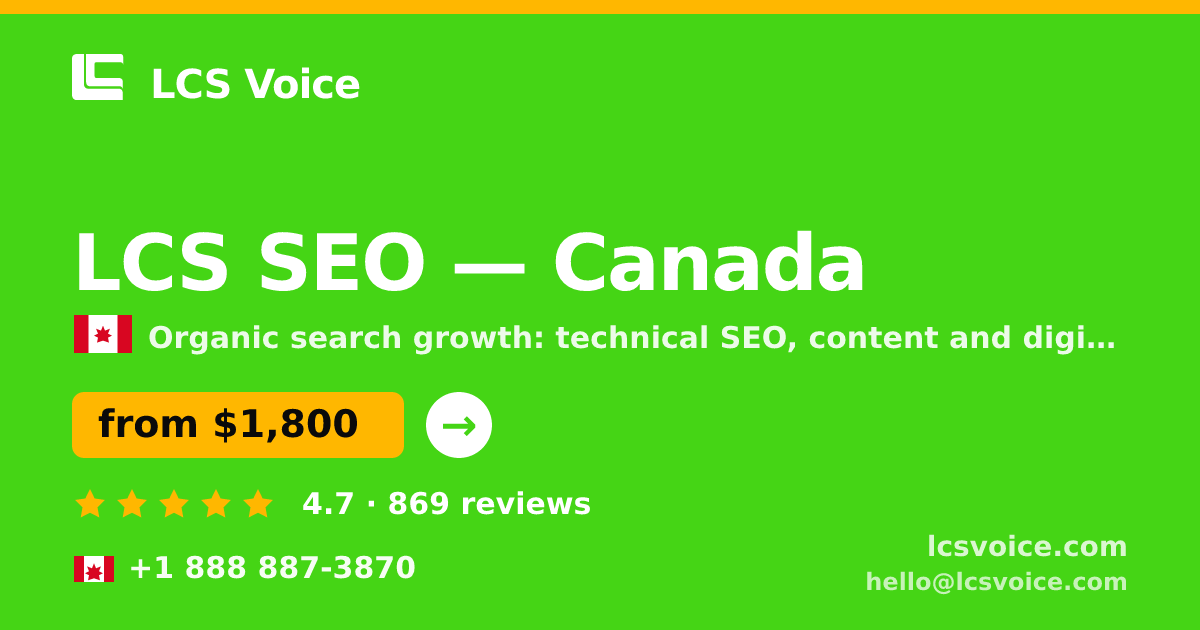 LCS SEO in Canada — from $1,800/mo, rated 4.7/5 by 869 clients. LCS Voice.