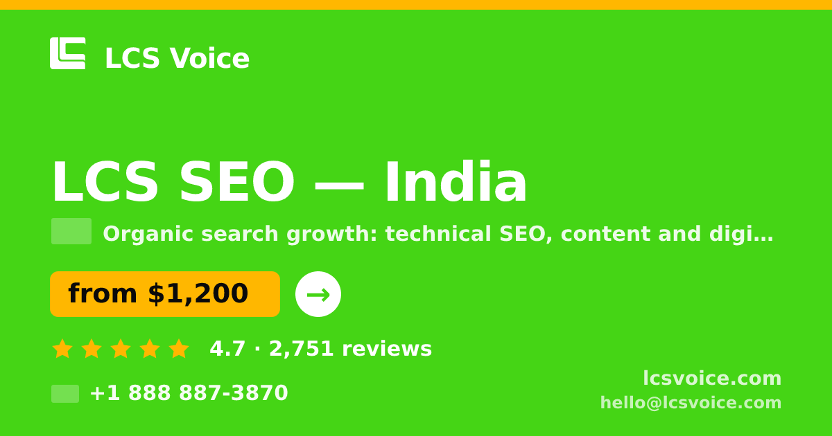 LCS SEO in India — from $1,200/mo, rated 4.7/5 by 2751 clients. LCS Voice.