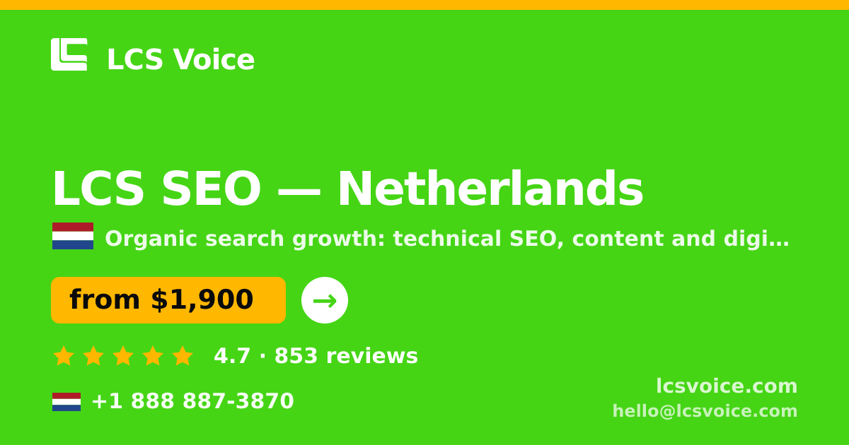 LCS SEO in Amsterdam — from $2,500/mo, rated 4.9/5 by 1162 clients. LCS Voice.