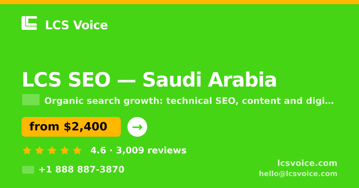 LCS SEO in Jeddah — from $2,300/mo, rated 4.5/5 by 1010 clients. LCS Voice.