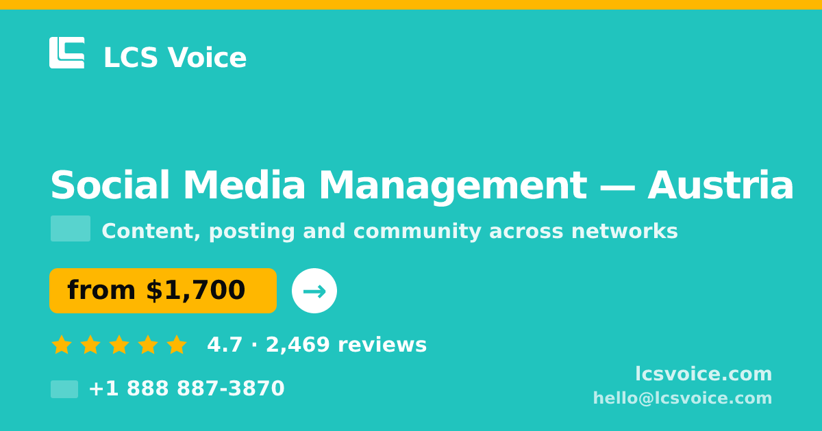 Social Media Management in Graz — from $1,800/mo, rated 4.7/5 by 1456 clients. LCS Voice.
