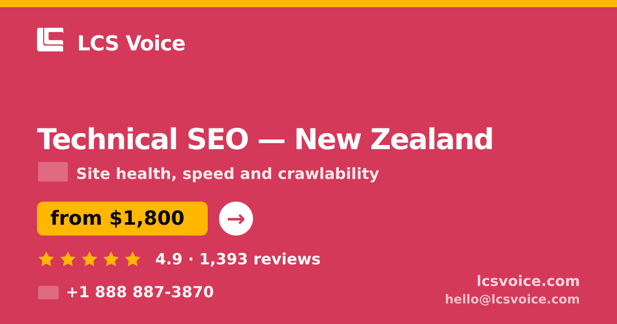 Technical SEO in Christchurch — from $2,200, rated 4.7/5 by 1885 clients. LCS Voice.