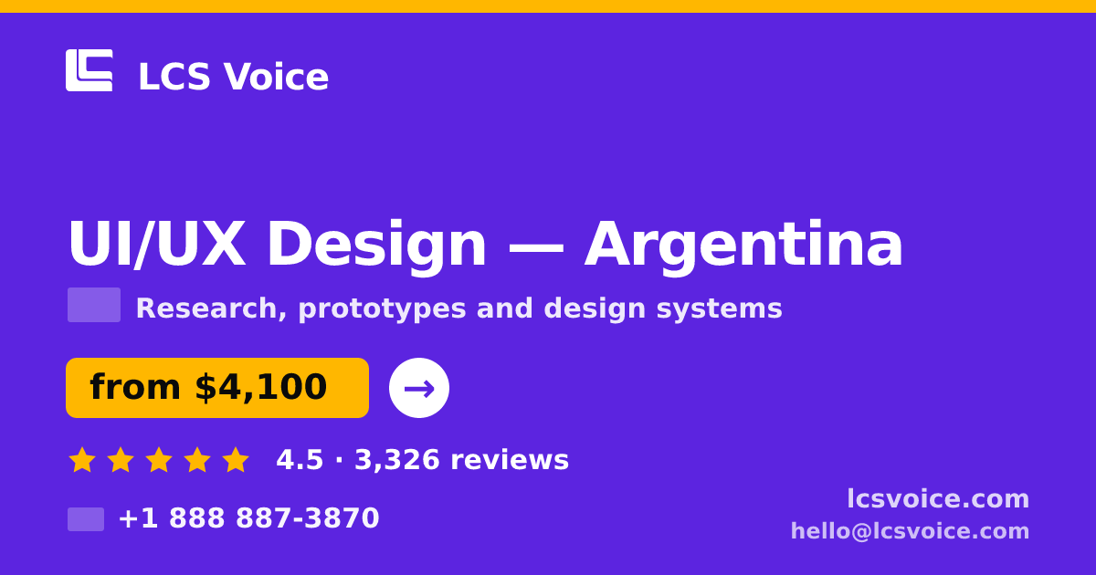 UI/UX Design in Argentina — from $4,100, rated 4.5/5 by 3326 clients. LCS Voice.