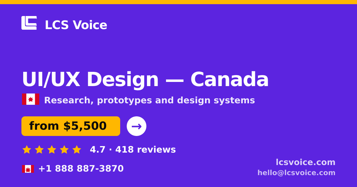 UI/UX Design in Vancouver — from $7,100, rated 4.5/5 by 2244 clients. LCS Voice.