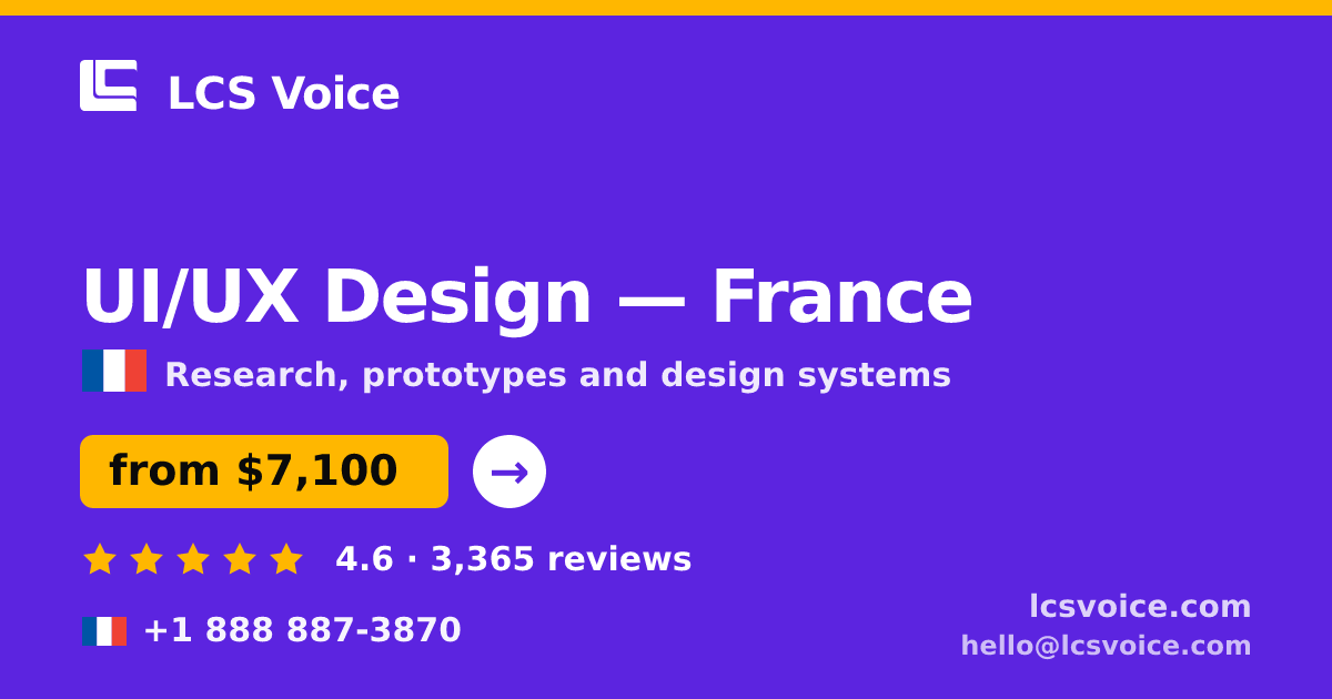 UI/UX Design in Marseille — from $5,800, rated 4.6/5 by 2688 clients. LCS Voice.