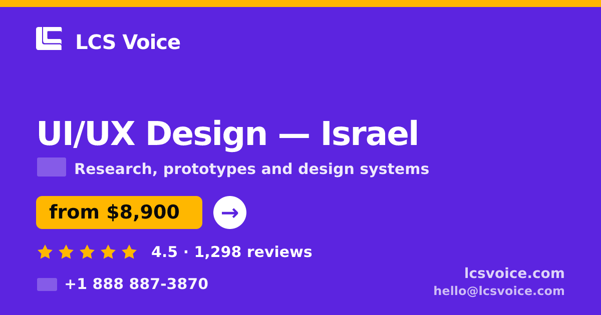 UI/UX Design in Israel — from $8,900, rated 4.5/5 by 1298 clients. LCS Voice.
