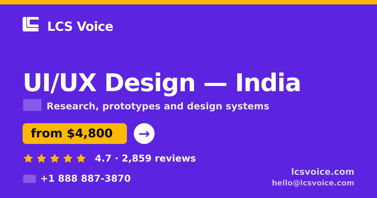 UI/UX Design in India — from $4,800, rated 4.7/5 by 2859 clients. LCS Voice.