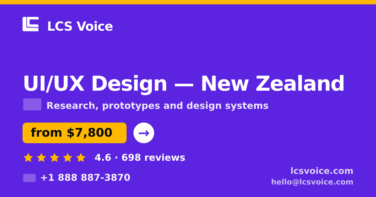 UI/UX Design in Auckland — from $9,200, rated 4.6/5 by 3481 clients. LCS Voice.