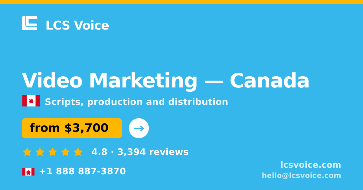 Video Marketing in Calgary — from $3,600, rated 4.7/5 by 3460 clients. LCS Voice.