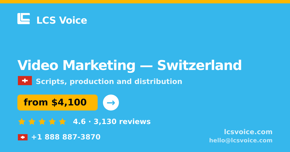 Video Marketing in Zürich — from $4,700, rated 4.7/5 by 850 clients. LCS Voice.