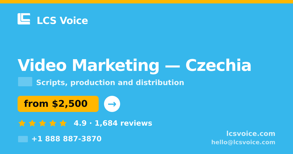 Video Marketing in Czechia — from $2,500, rated 4.9/5 by 1684 clients. LCS Voice.