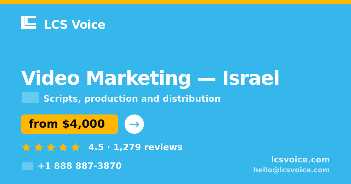 Video Marketing in Israel — from $4,000, rated 4.5/5 by 1279 clients. LCS Voice.