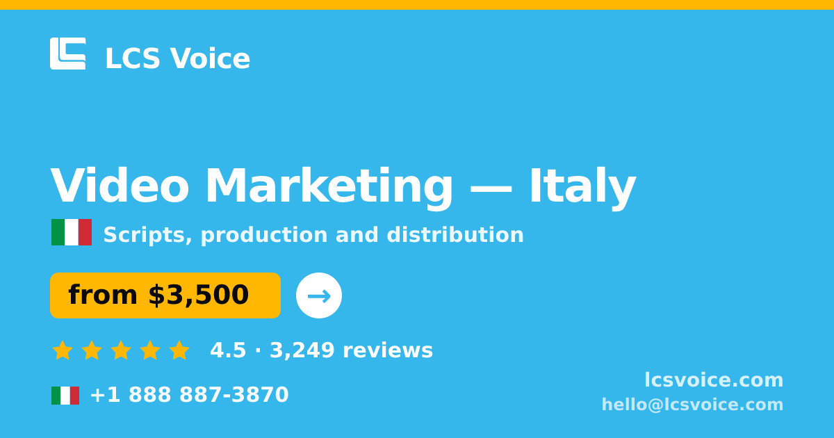 Video Marketing in Milan — from $3,400, rated 4.5/5 by 1580 clients. LCS Voice.