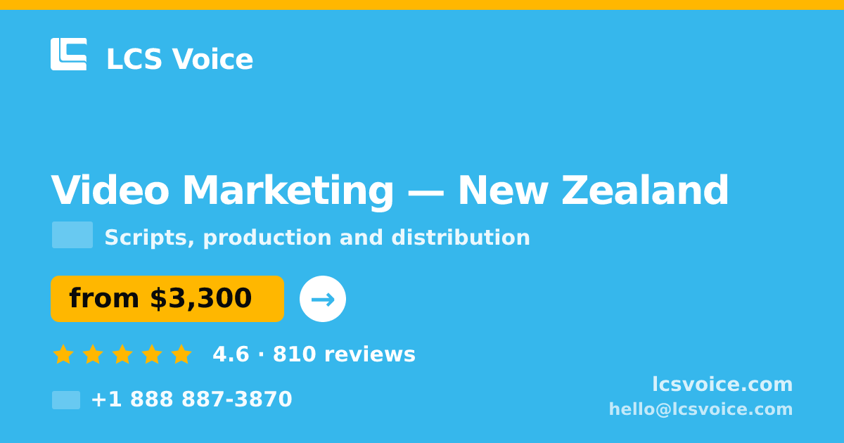 Video Marketing in Auckland — from $3,500, rated 4.6/5 by 1079 clients. LCS Voice.