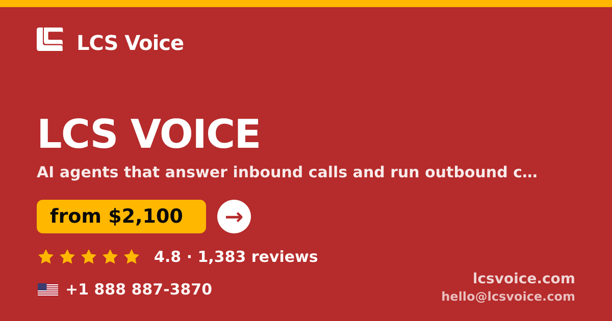 LCS VOICE in the USA — from $2,100/mo, rated 4.8/5 by 1383 clients. LCS Voice.