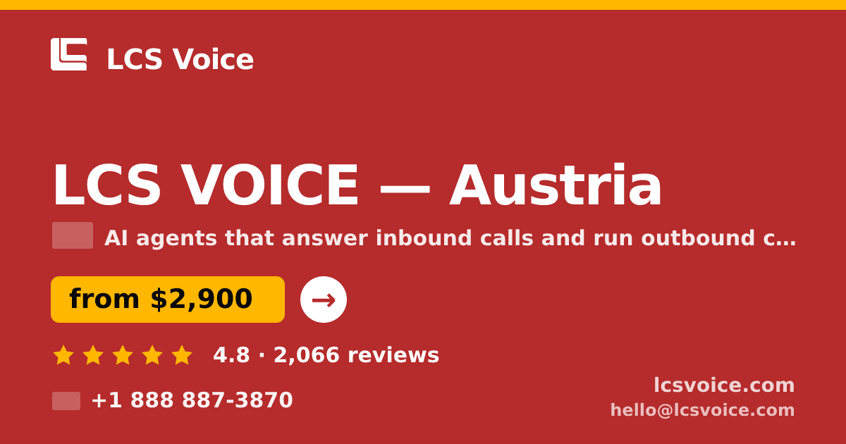 LCS VOICE in Austria — from $2,900/mo, rated 4.8/5 by 2066 clients. LCS Voice.