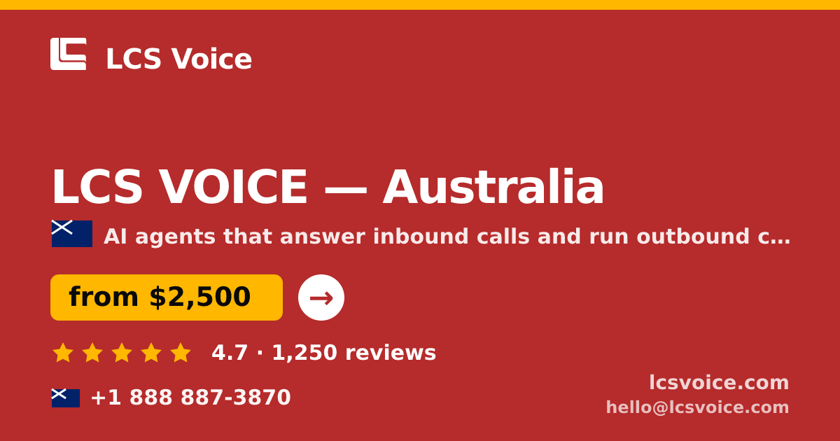 LCS VOICE in Perth — from $2,400/mo, rated 5/5 by 1887 clients. LCS Voice.